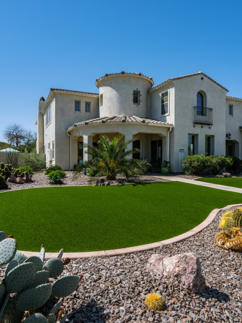 Finished backyard turf installation